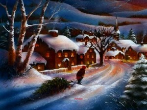 Christmas snowy village