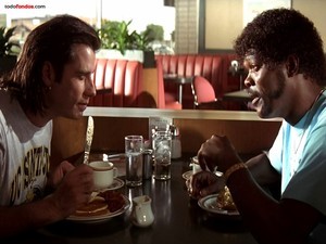 Breakfast between Vincent Vega (John Travolta) and Jules (Samuel L. Jackson) in Pulp Fiction