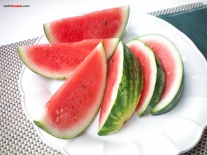 A few slices of watermelon