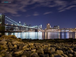 New York City and the Brooklyn Bridge