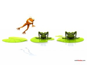 A frog jumping