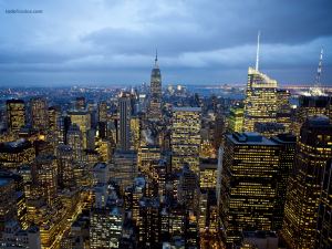View of Manhattan, New York, from a terrace of Rockefeller Center
