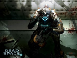 Isaac Clarke, in Dead Space 2... praying
