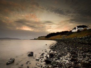 Rocky beach in Stein, on the island of Skye (Scotland)