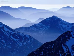 The Mamores from Ben Nevis, Scotland