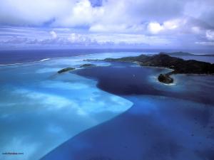 Blue waters, in Bora Bora