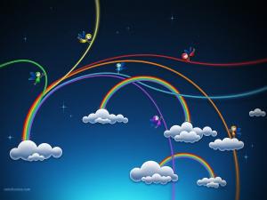 Fairies making rainbows