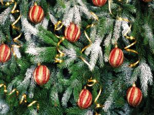 Balls decorating the Christmas tree