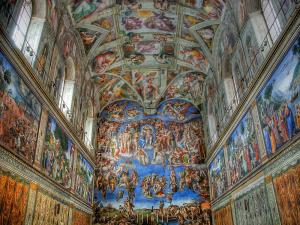 Ceiling of the Sistine Chapel in Rome, by Miguel Angel