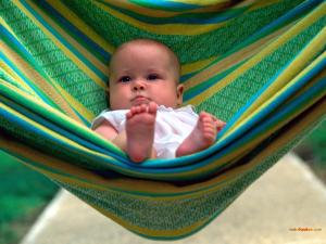 Baby in a hammock