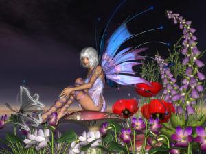 Beautiful butterfly woman