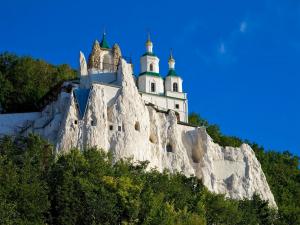 Legendary church on the chalk rock (Ukraine)