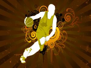 Silhouette of a basketball player