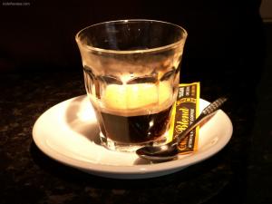 Pure coffee in crystal glass