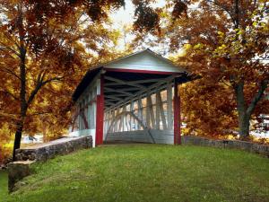 Covered wooden bridge