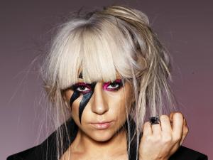 Lady Gaga with the face painted