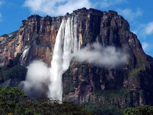 Angel Falls, the highest waterfall in the world, in the Canaima National Park (Venezuela)