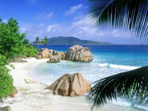 A beach in La Digue (Seychelles)