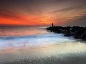 A lone fisherman (Monmouth Beach, New Jersey)