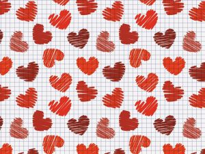 Graph paper with hearts