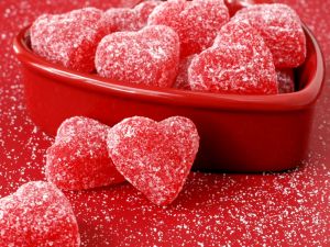 Heart shaped gumdrops