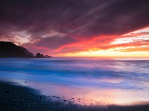 Sunset at Rockaway Beach (California)