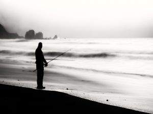 Fishing on the beach