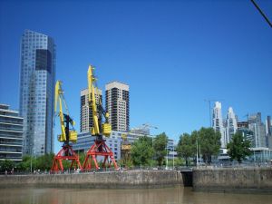 Cranes in Puerto Madero, Buenos Aires, Argentina