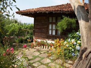 Wooden cottage with its small garden