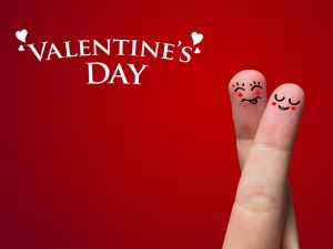Fingers in love in the Valentine's Day