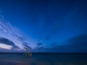 Nightly blue sky in Heron Island, near the Great Barrier Reef (Queensland, Australia)