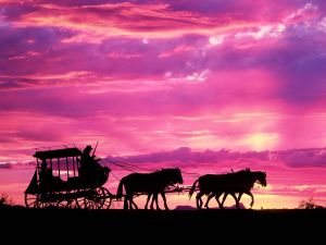 Covered wagon of the old West