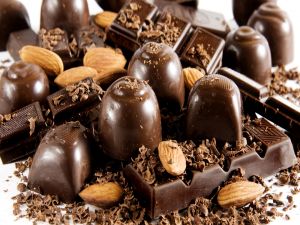 Bonbons, chocolate and almonds