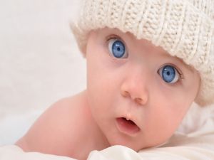 Beautiful blue eyed baby