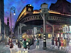 Sixth Avenue Elevated at Third Street, 1928, by John Sloan