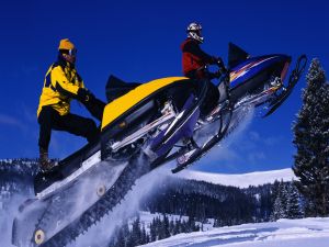 Jumps in snowmobiles