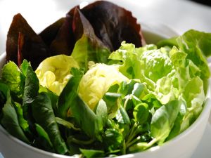 Bowl with lettuces