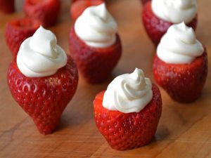 Strawberries filled with cream
