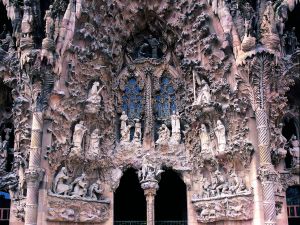 Facade of La Sagrada Familia, in Barcelona