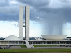Building of the Brazil National Congress, designed by architect Oscar Niemeyer