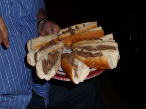 Liver sandwiches, typical in Egypt