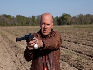 Bruce Willis plays to the Joe Simmons of the future in "Looper"
