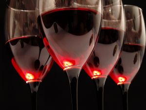 Glasses with red wine
