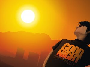 Boy watching the sun