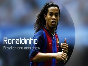 Ronaldinho with Barça shirt
