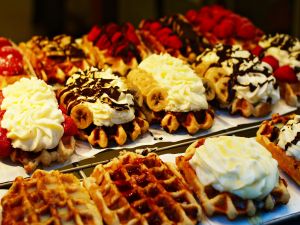 Waffles of various flavors