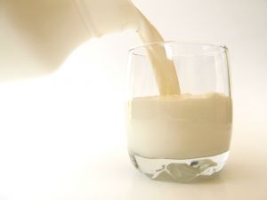 Jet of milk in a glass
