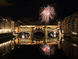 Fireworks over the Ponte Vecchio (Florence)