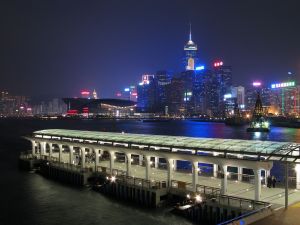 Night view of Hong Kong harbor