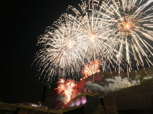 Fireworks in Belfort, to mark the New Year